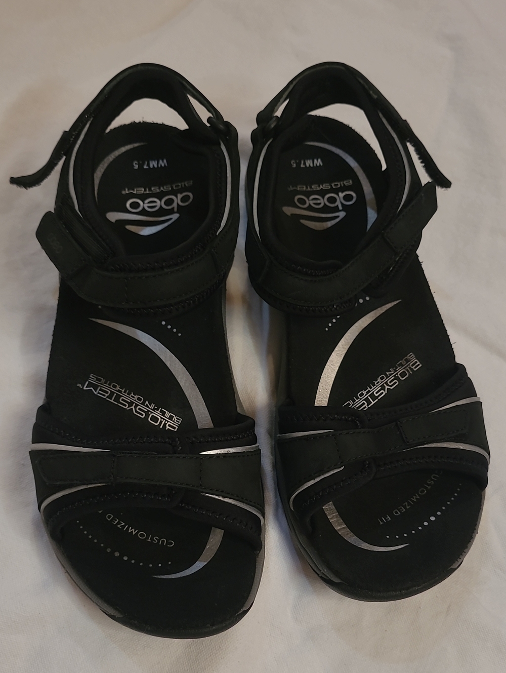 Obeo Women's Black Adjustable Sport Sandals Hiking Confort Size 7